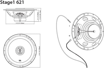 JBL Stage1 621 2-Wege Auto Lautsprecher Set von Harman Kardon - 175 Watt Car Hifi KFZ Autolautsprech