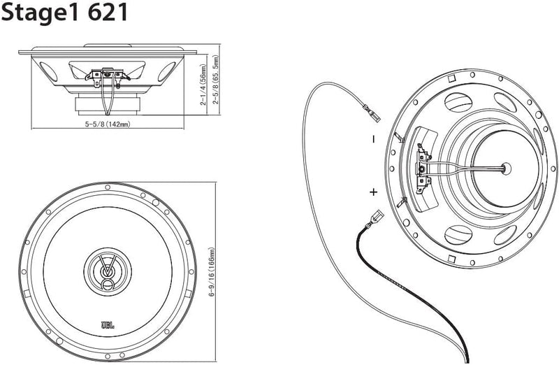 JBL Stage1 621 2-Wege Auto Lautsprecher Set von Harman Kardon - 175 Watt Car Hifi KFZ Autolautsprech