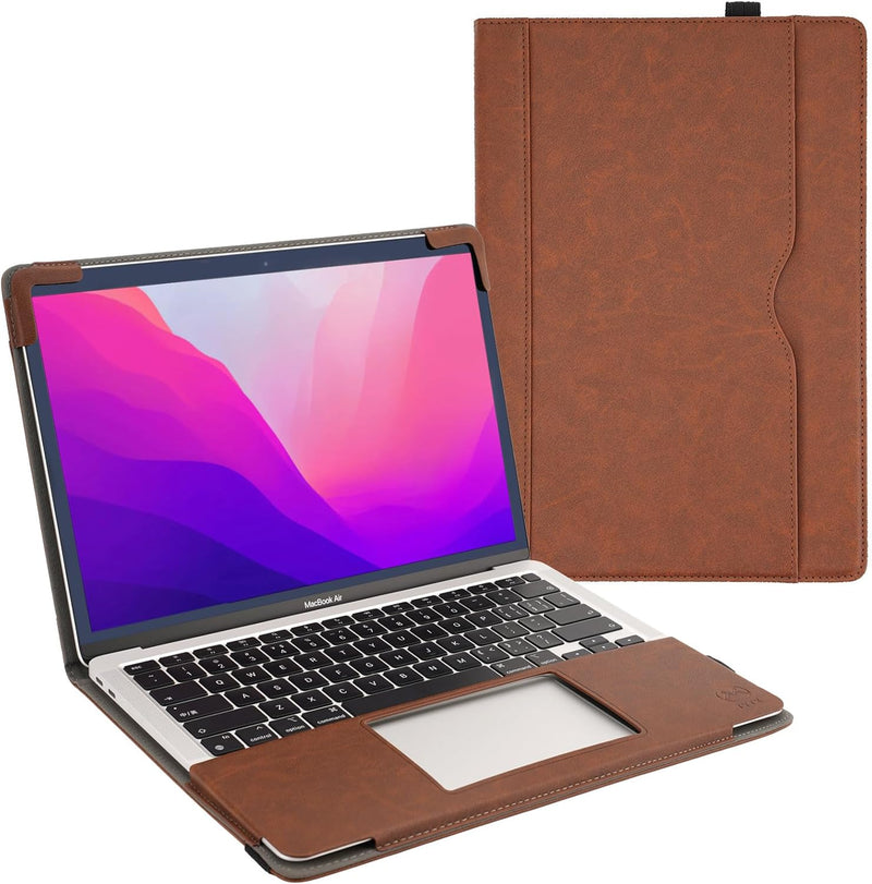 TYTX Lederhülle Kompatibel mit MacBook Air 2022 13,6 Zoll M2 A2681, Laptop-Hülle Folio Book Schutzhü