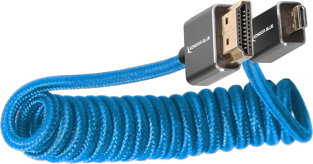 Kondor Blue Spiralkabel Micro HDMI auf Full HDMI, 30,5 cm (12-24 Zoll) 12~24 Inch | Coiled Micro HDM