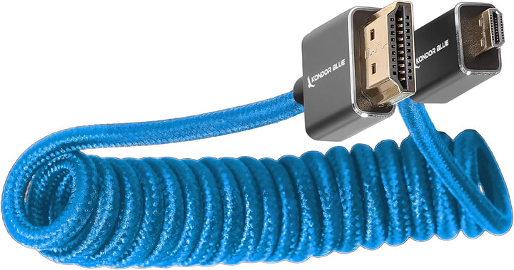 Kondor Blue Spiralkabel Micro HDMI auf Full HDMI, 30,5 cm (12-24 Zoll) 12~24 Inch | Coiled Micro HDM