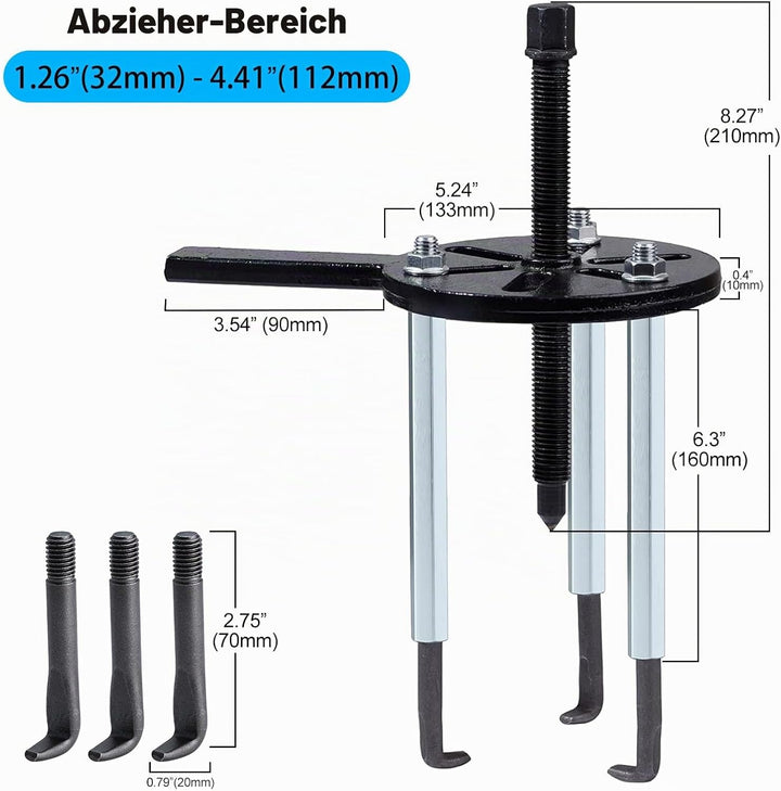 FreeTec 21tlg Innenlager Kugellager Abzieher, Universal Innenabzieher Lager Set, 3 Gebogenen Haken K