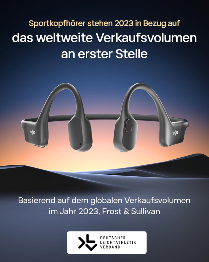 SHOKZ OpenRun Knochenschall Kopfhörer, Open-Ear Sport Bluetooth Kopfhörer mit Noise-Cancelling Mikro