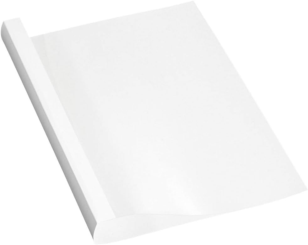 Fellowes Thermobindemappen Standard, 150 Mikron Vorderseite (PVC) / 200g/m² Rücken (glänzend), weiss