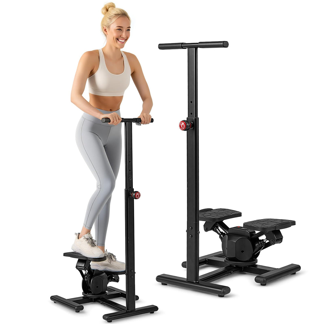 KOMFOTTEU Stepper mit höhenverstellbarem Lenker, Treppensteiger mit LCD-Bildschirm, verstellbaren Wi