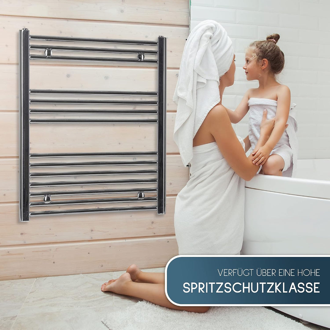 anapont elektrischer Badheizkörper - weiss/chrom- mit Appsteuerung - Handtuchheizkörper - Badheizung