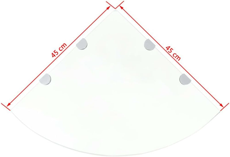 Tidyard Glas Eckregal mit Verchromten Halterungen Eck-Badablage Glasregal Regalboden Glasregalboden