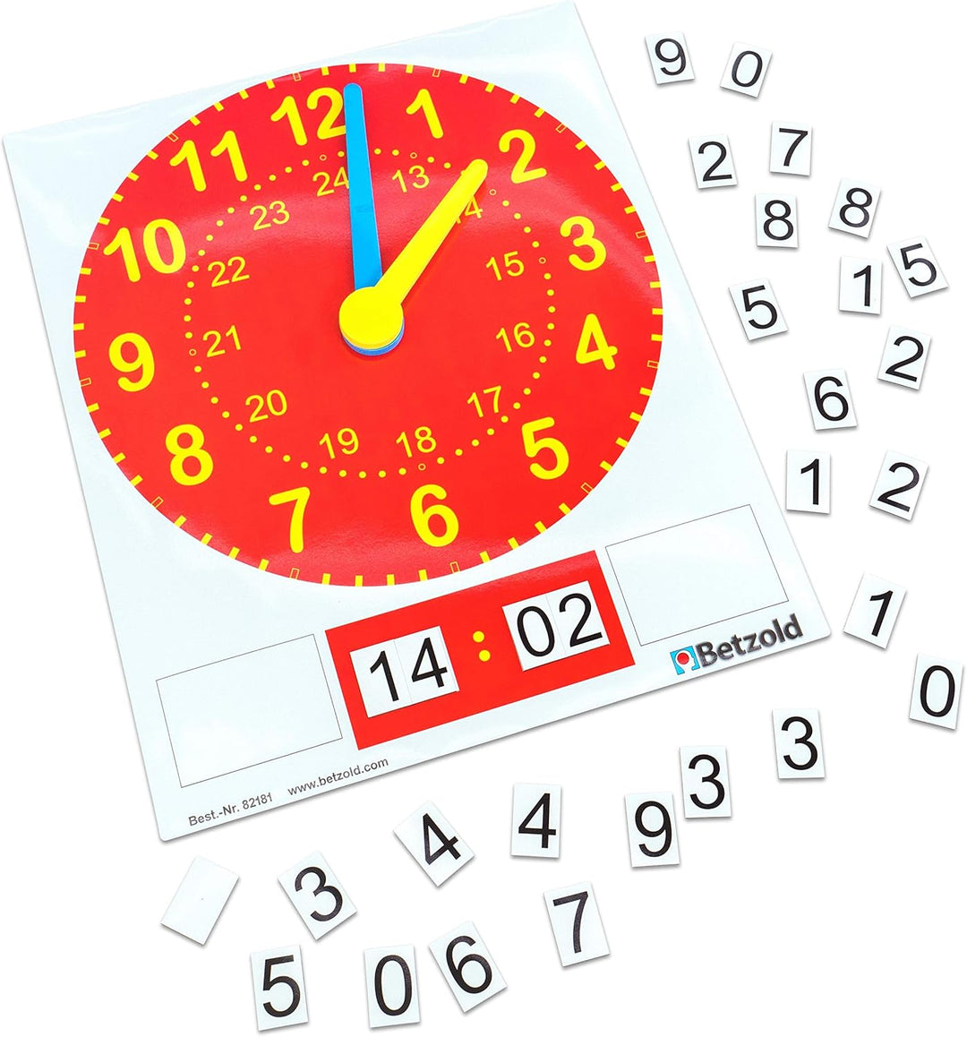 Betzold - Magnetische Tafel-Uhr - Zeitdarstellung Schule Unterricht Uhrzeit Mehrfarbig, Mehrfarbig