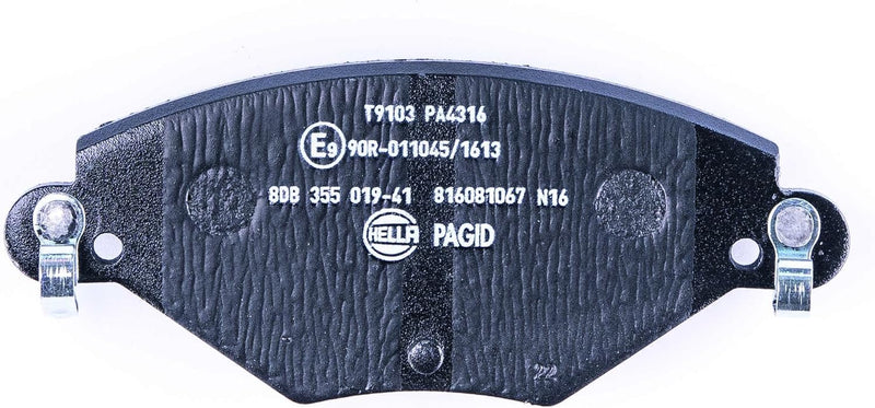 HELLA PAGID 8DB 355 019-411 Bremsbelagsatz - T9103 - Dicke/Stärke: 17.7mm - Bremssystem: Bosch - ink