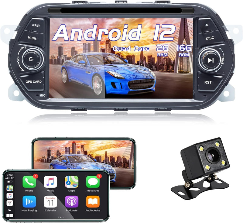 AneQu Android 12 Autoradio Auto Stereo GPS Navigation für FIAT Tipo Aegea Egea 2015-2017 7 Zoll Touc