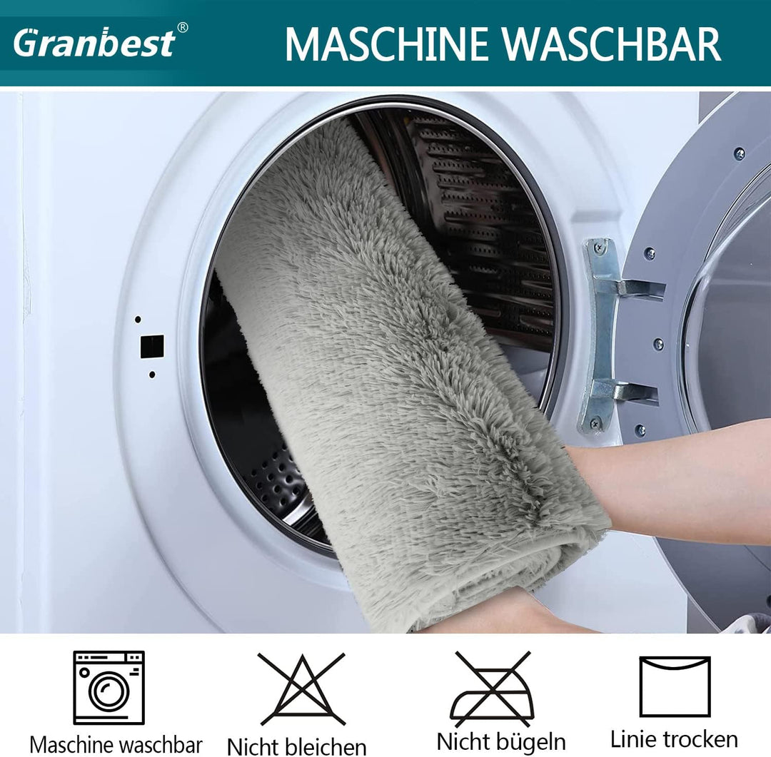 Granbest Shaggy Teppich Hochflor Langflor Teppiche für Wohnzimmer Moderner Flauschiger Kurzflor Tepp