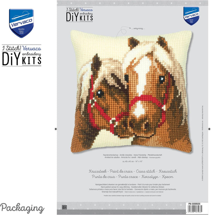 Vervaco Kreuzstichkissen/Stickkissen inklusive Material, Kunststoff, Multi, S