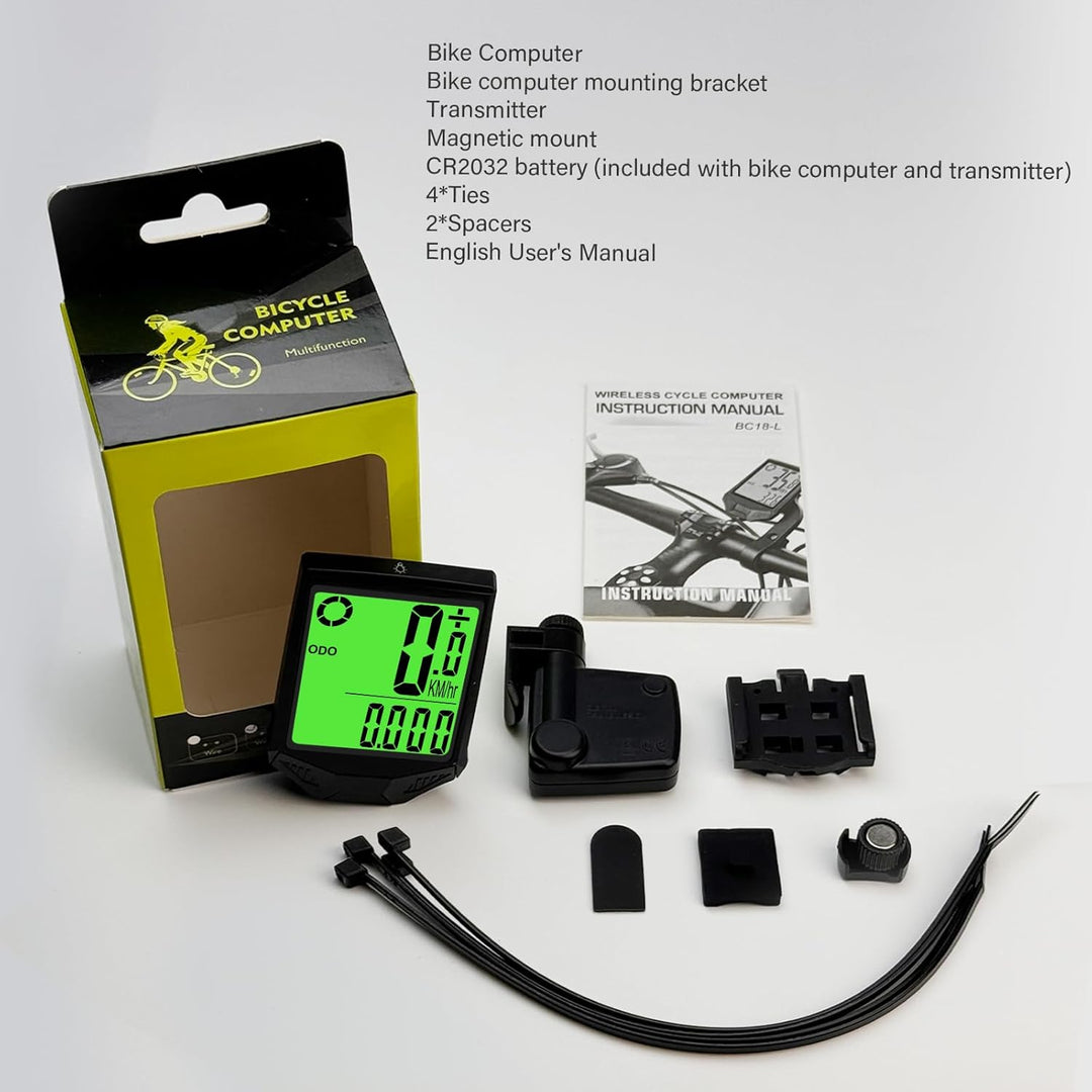 Fahrradcomputer Kabellos 20 Funktionen IP66 Wasserdicht mit Hintergrundbeleuchtetem Display Fahrrad
