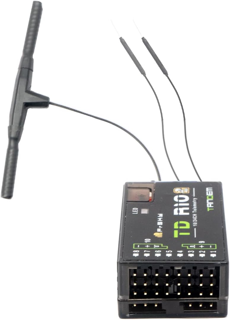 FrSky TD R10 Dreifachantenne kompatibel mit 900 MHz und 2,4 GHz 10-Kanal Low Latency Signal und Lang