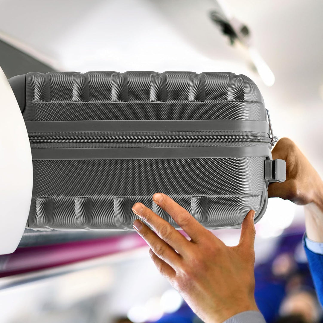Flight Knight 3er-Pack Leichten 4-Rad-abs-hartschalenkoffern Kabinen-handgepack, Zugelassen Fur UBer