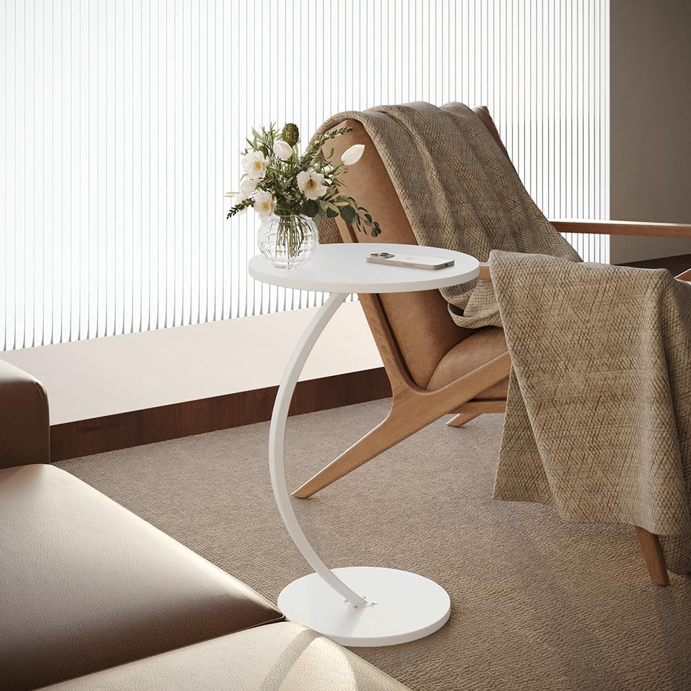 Vicco Beistelltisch Alvio, Weiss, 40 x 60 cm, als Ablagefläche für Wohnzimmer oder Schlafzimmer eins