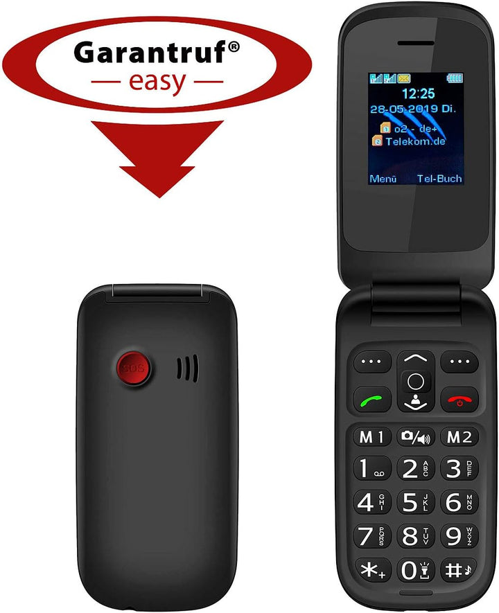 simvalley MOBILE Klapptelefon: Notruf-Klapphandy XL-949 mit Garantruf Easy, Dual-SIM und Bluetooth (