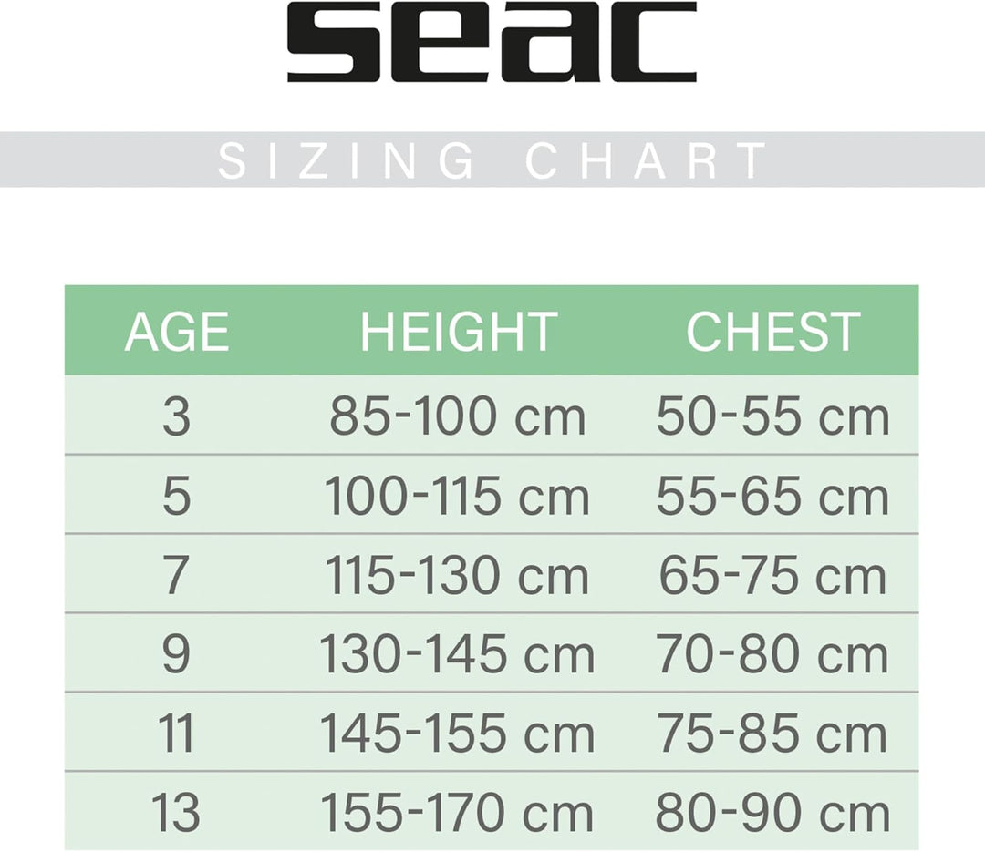 Seac Kinder Dolphin Auchanzug Shorty 1,5 mm Neopren und Lycra geeignet für Schwimmen, Schnorcheln un