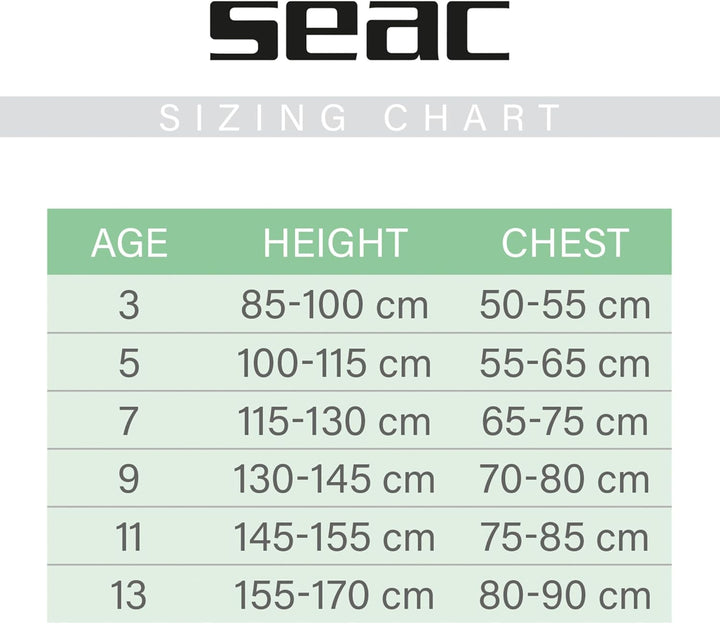 Seac Kinder Dolphin Auchanzug Shorty 1,5 mm Neopren und Lycra geeignet für Schwimmen, Schnorcheln un