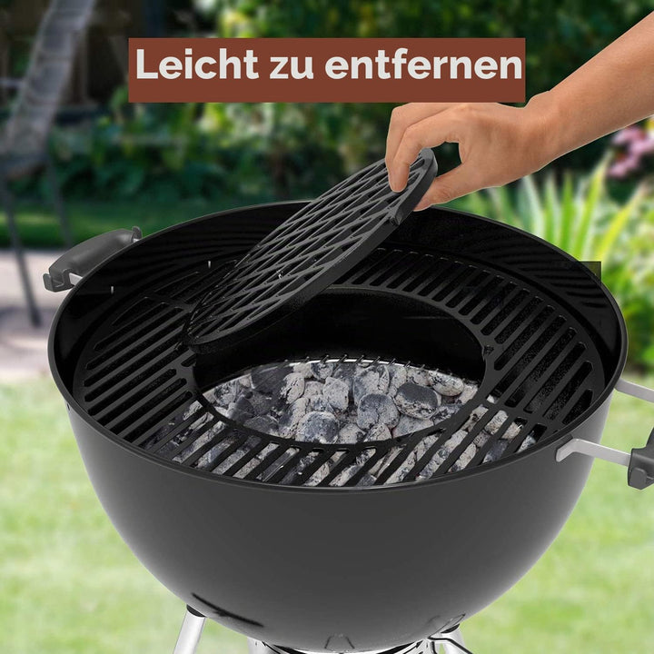 GFTIME Gusseisen Rost-in-Rost Grillrost mit Sear Grillrost für Weber 57cm Holzkohlegrills, Gourmet S