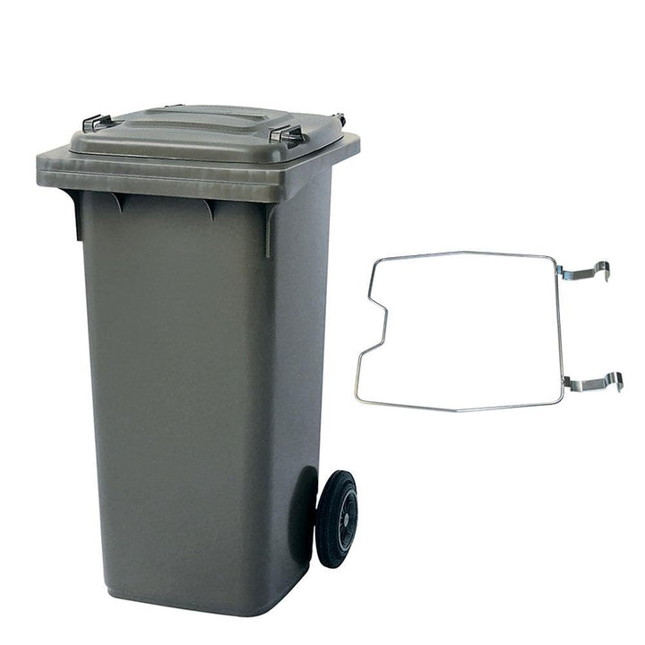 BRB Mülltonne MGB 120 Liter, mit Klemmring für Müllsäcke (grau), grau