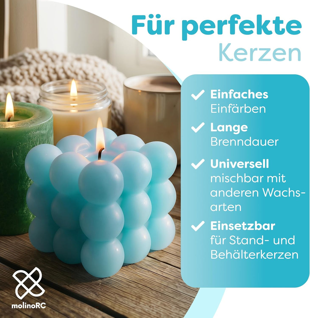 molinoRC Kerzenwachs - 2kg REIN WEIssES Paraffinwachs für Kerzen - Qualität aus Deutschland - Kerzen