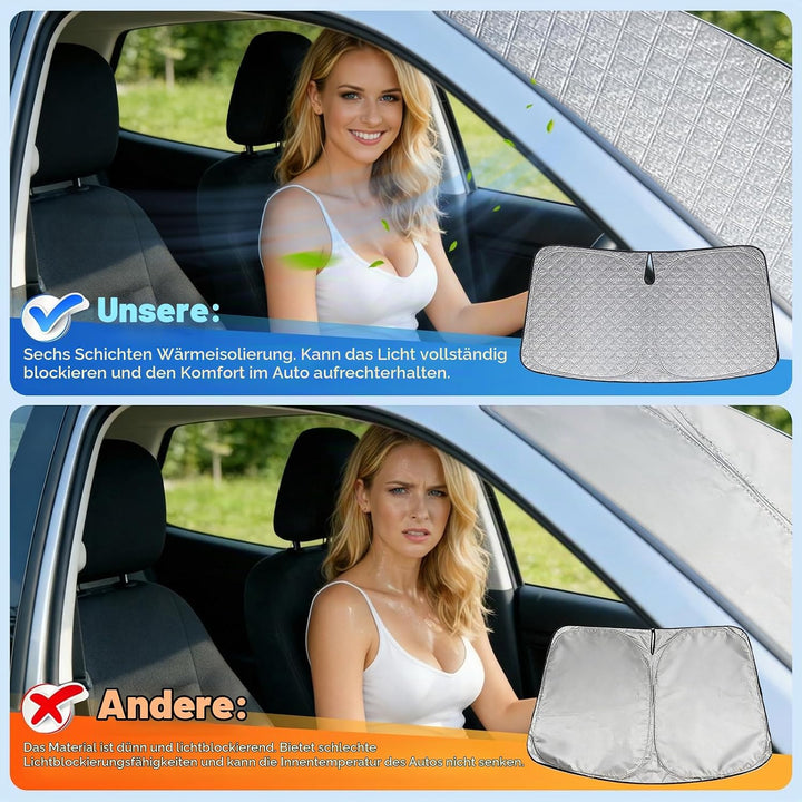 Sonnenschutz Auto Frontscheibe Ersatz für VW T5 2003-2021, Auto Windschutzscheibe Sonnenschutz Innen