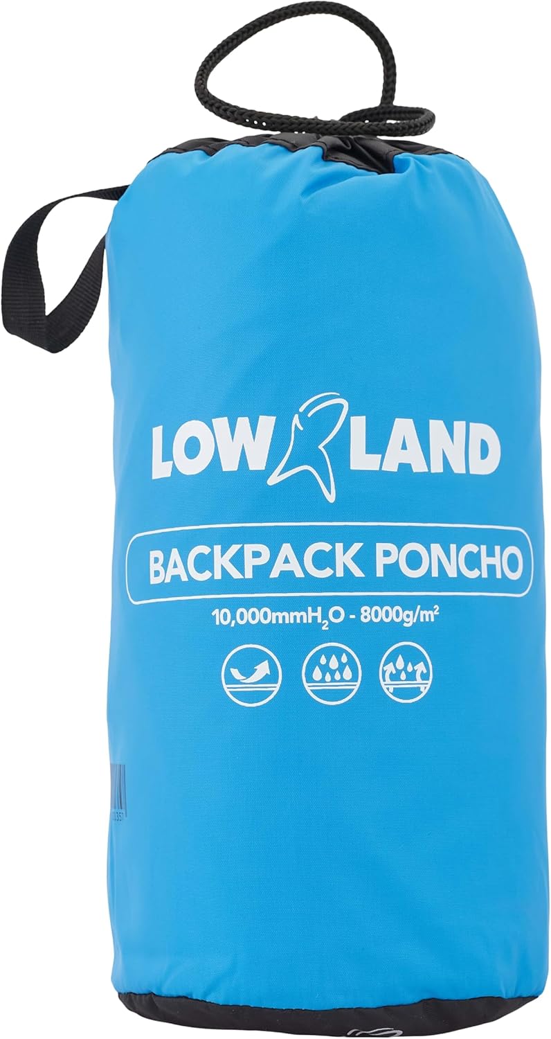 LOWLAND OUTDOOR Rucksackregenponcho, Blau, L