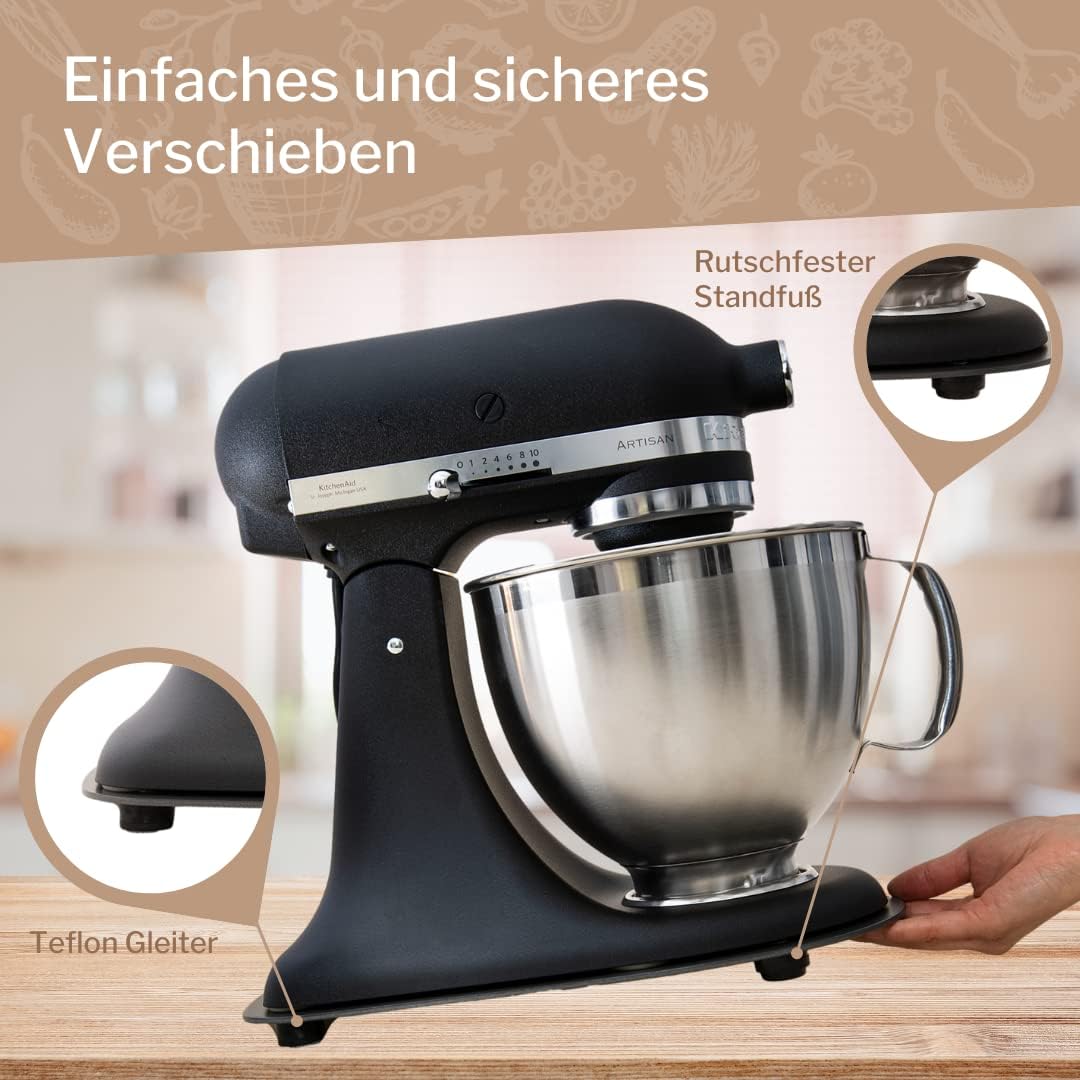 Leckerhelfer automatisch Lecker - Gleitbrett passend für KitchenAid Küchenmaschine in anthrazit-grau