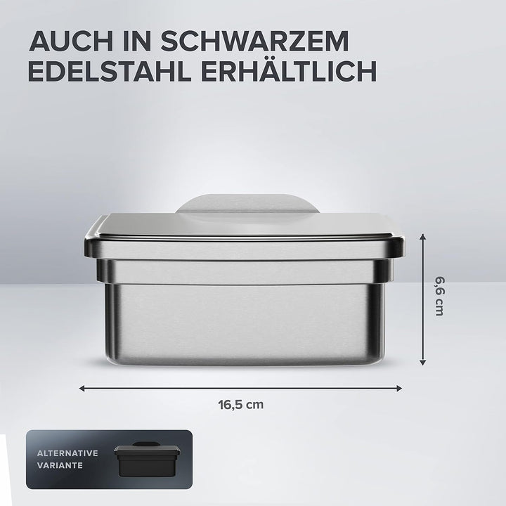 ovimar Feuchttücher Box mit Deckel Egense | in edlem Silber poliertem Edelstahl | ohne Bohren | Dami