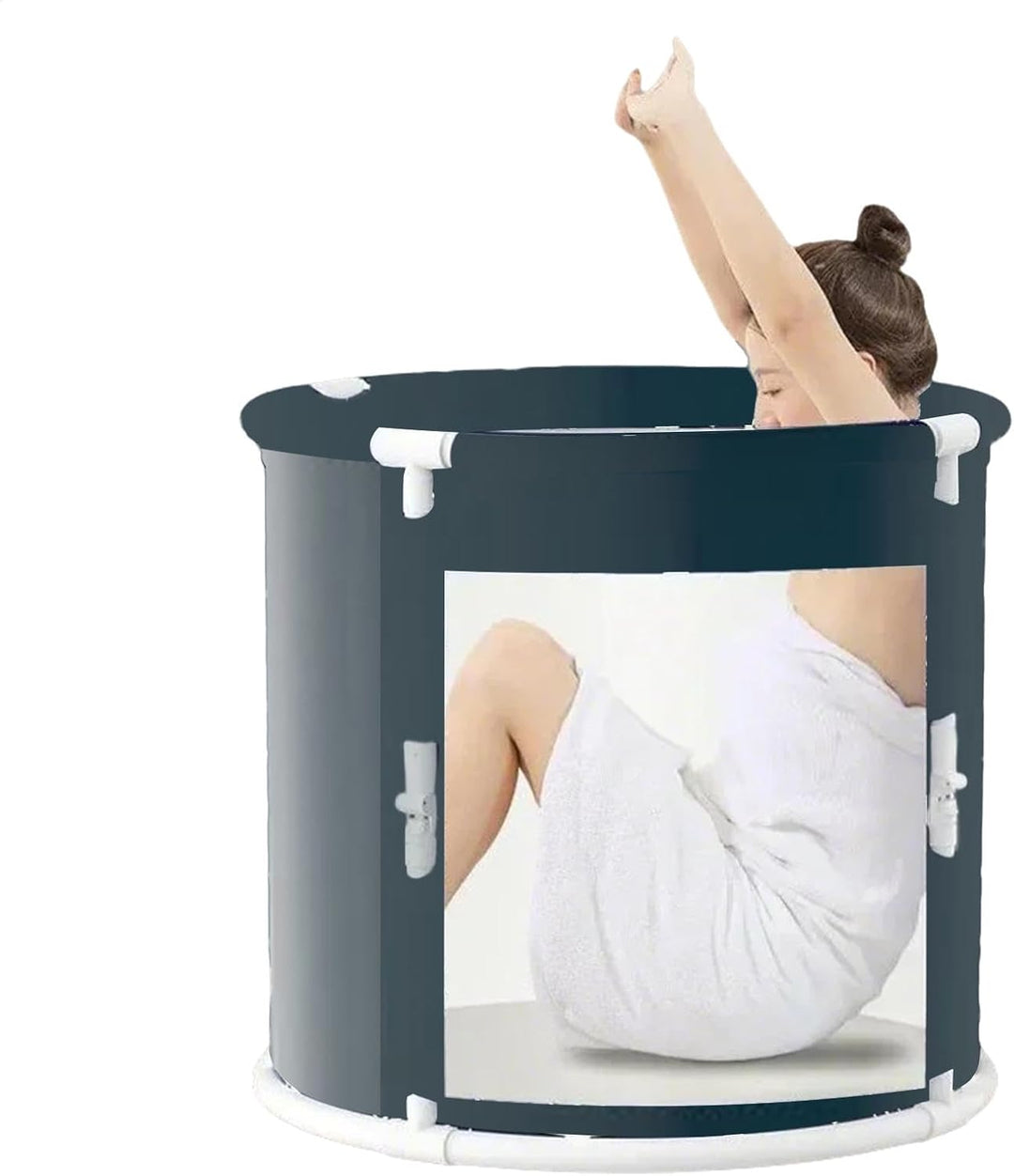 Faltbare Badewanne für Erwachsene, tragbare faltbare Badewanne, freistehende Badewanne mit Kissen, h
