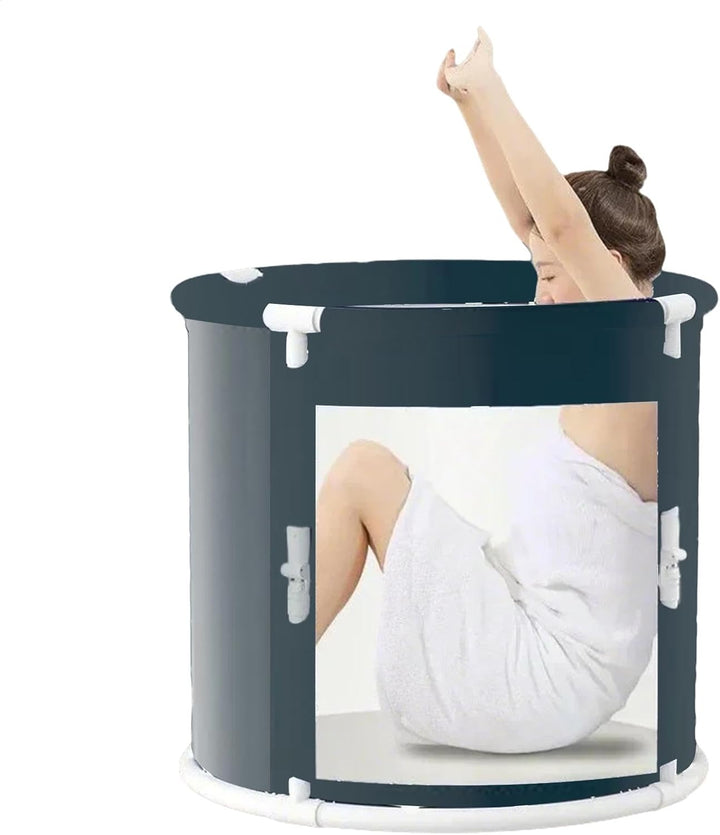 Faltbare Badewanne für Erwachsene, tragbare faltbare Badewanne, freistehende Badewanne mit Kissen, h