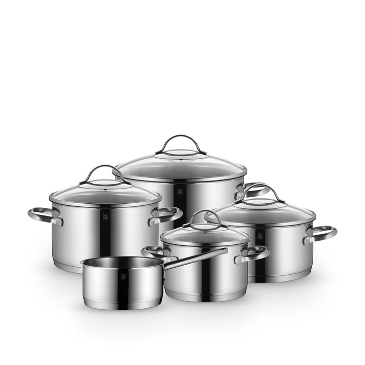 WMF Provence Plus Topfset Induktion 5-teilig, Kochtopf Set mit Glasdeckel, Cromargan Edelstahl polie