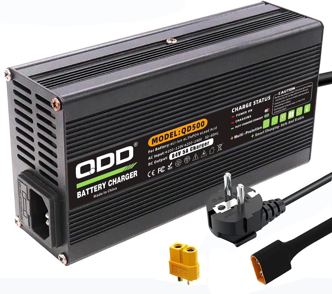 QDD Akku-Ladegerät 84 V 5 A für Elektromotorrad, Lithium-Akku-Pack 72 V 20S, Universal-Schnellladege