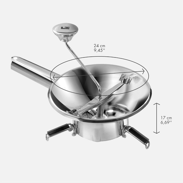 LA BONNE GRAINE - Moulin passe-légumes Ø 24 cm inox - Presse Purée aus Edelstahl - Gemüsemühle - Pür