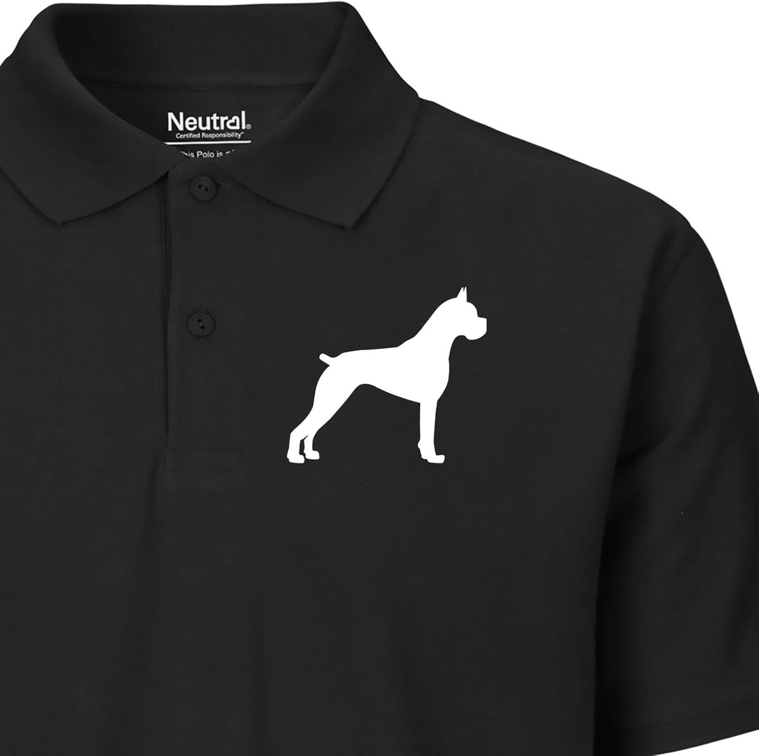 huuraa Herren Polo Shirt Deutscher Boxer Silhouette Bio Baumwolle Fairtrade Oberteil Grösse S-3XL mi