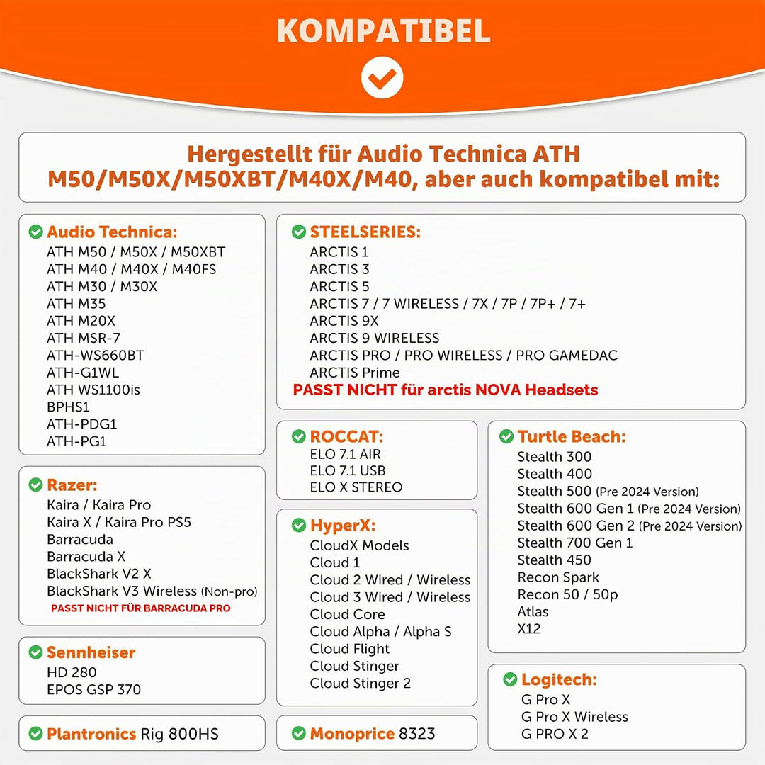 WC Freeze Hybrid Fabric Cooling Gel Ersatz-Ohrpolster – kompatibel mit HyperX Cloud, Steelseries Arc