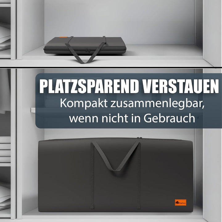 3 Stück Extra Grosse Aufbewahrungstasche 100×55×35 cm – Faltbare Tragetasche mit Reissverschluss – R