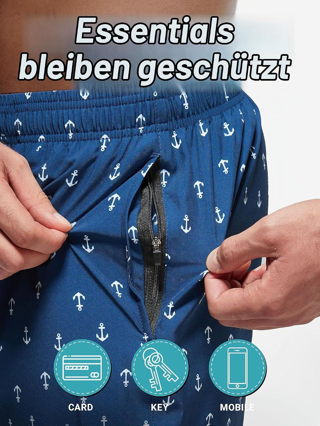 Arcweg Badehose für Herren Badeshorts mit Kompression Liner 2 in 1 Schnelltrocknend Strandhose Männe