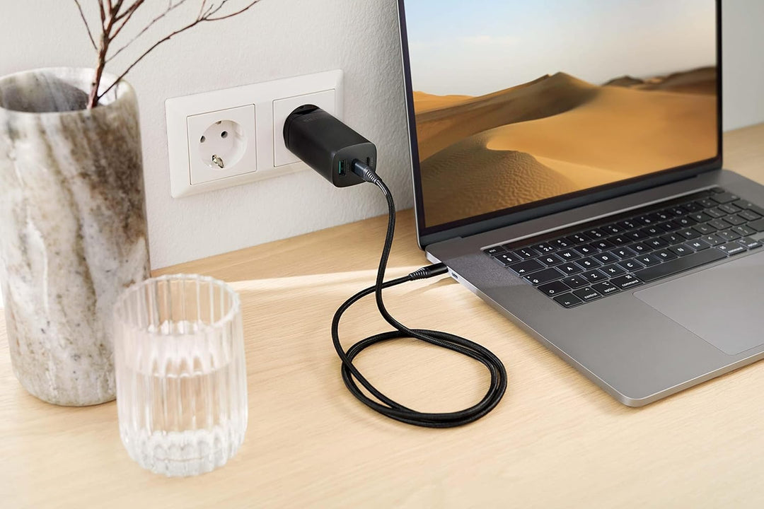 PHILIPS DLP2681/12 - Netzladegerät mit 65W Ausgangsleistung - USB-A- und USB-C-Zweifachausgang - Sch