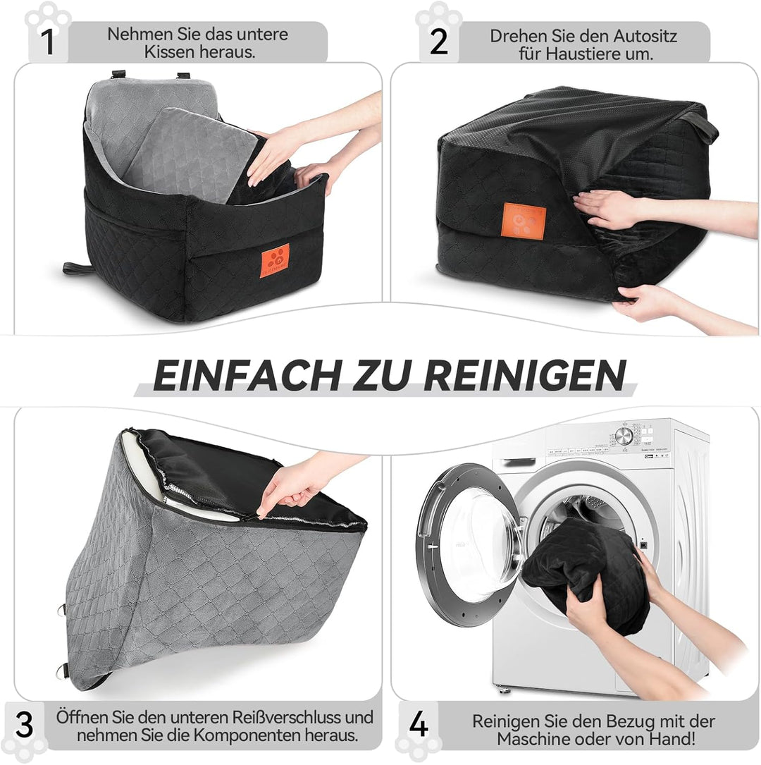 Hunde-Autositz für kleine/mittlere Hunde, Hundeautositz mit Dicker Polsterung unter 35 lbs, Abnehmba