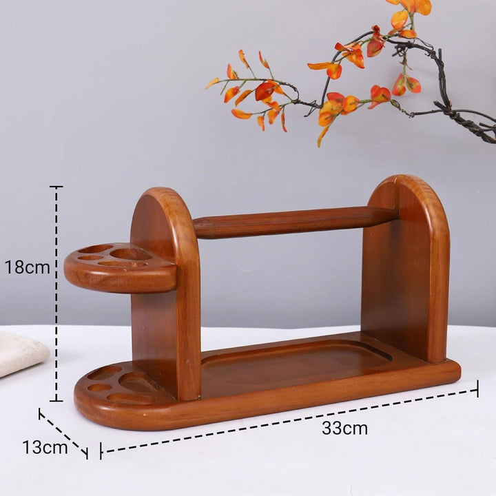 RoseFlower Garnhalter-Ständer, Natürlicher roter Garnknäuelhalter aus Holz, Spindeln, drehender Garn