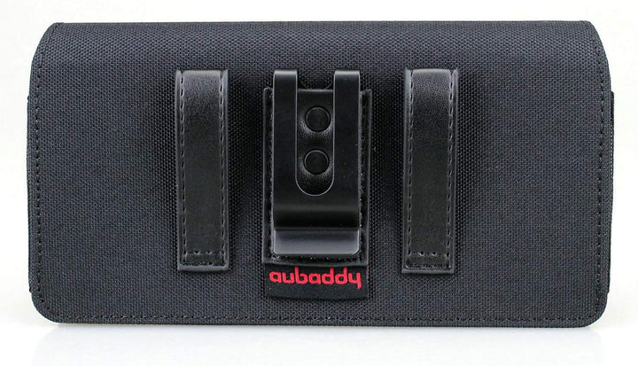 aubaddy Gürteltasche für Zwei Handys, Querformat, Nylon Double Decker Gürtelclip für iPhone 11 Pro M