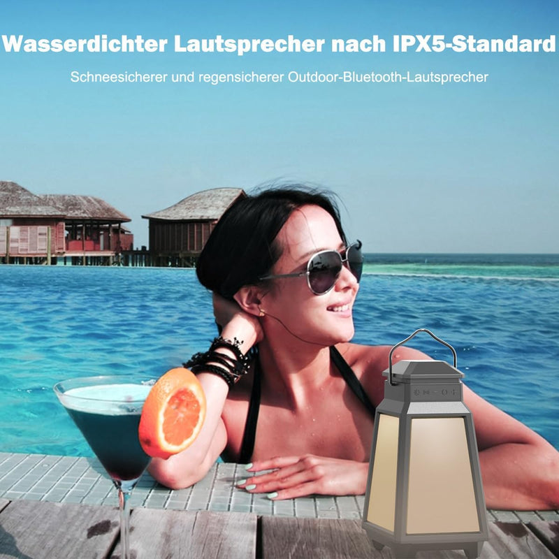 Inwa Outdoor Bluetooth Lautsprecher, Wireless Lautsprecher Sync bis zu 100Lautsprecher, IPX5, Beat-D