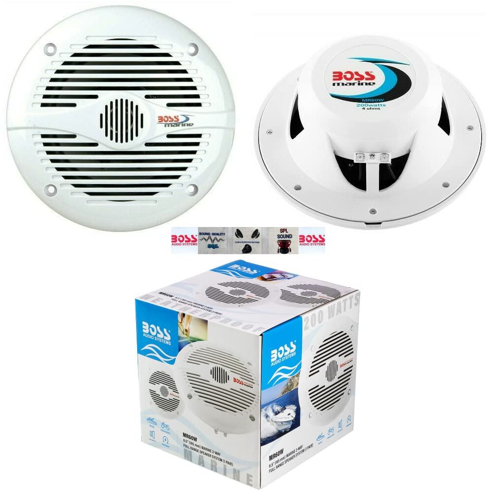 2 Marine-Lautsprecher kompatibel mit BOSS Audio MR60W 2-Wege-6,50" 16,50 cm 165 mm 100 watt rms 200