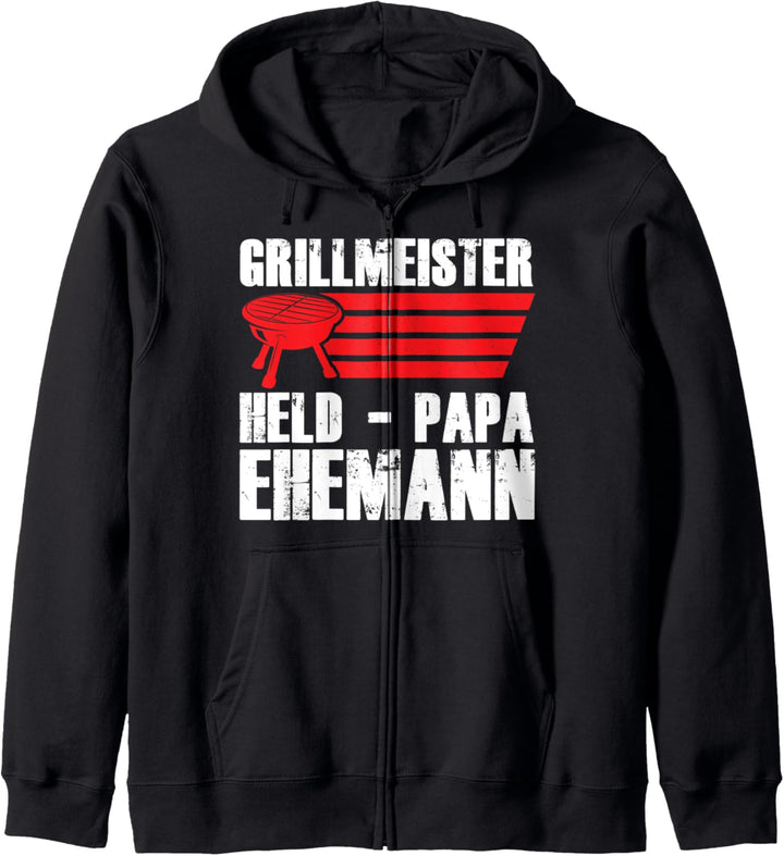 Grillmeister Papa Shirt Lustig Grillen Vater Kapuzenjacke