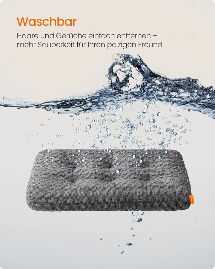 Feandrea Hundebett, Hundekissen M, für kleine Hunde, Flauschige Hundematte, Plüsch, 80 x 50 cm, weic