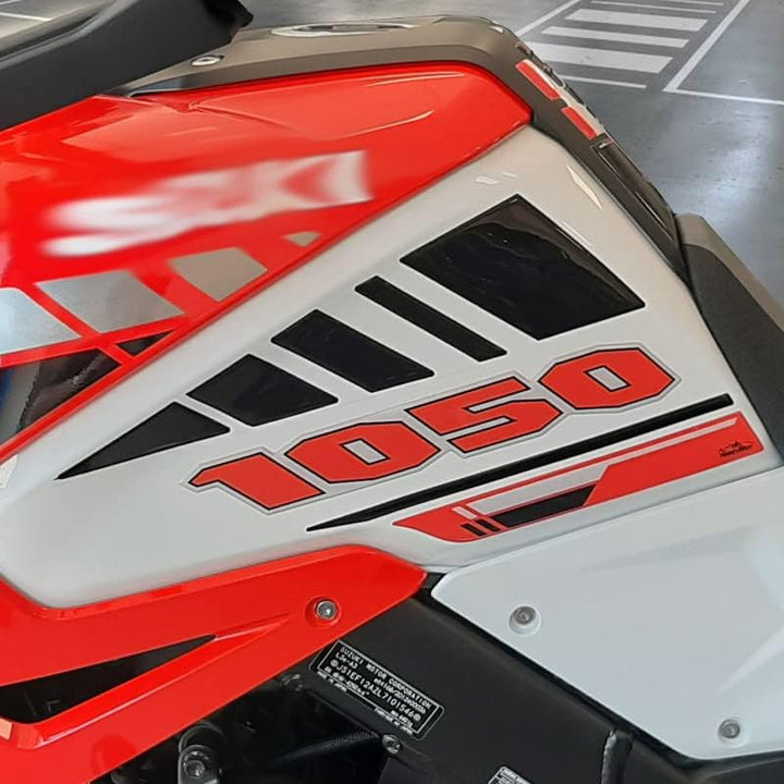 Resin Bike Aufkleber für Motorrad Kompatibel mit Suzuki V-Strom 1050 XT 2022 Orange. Schutz vor Stös