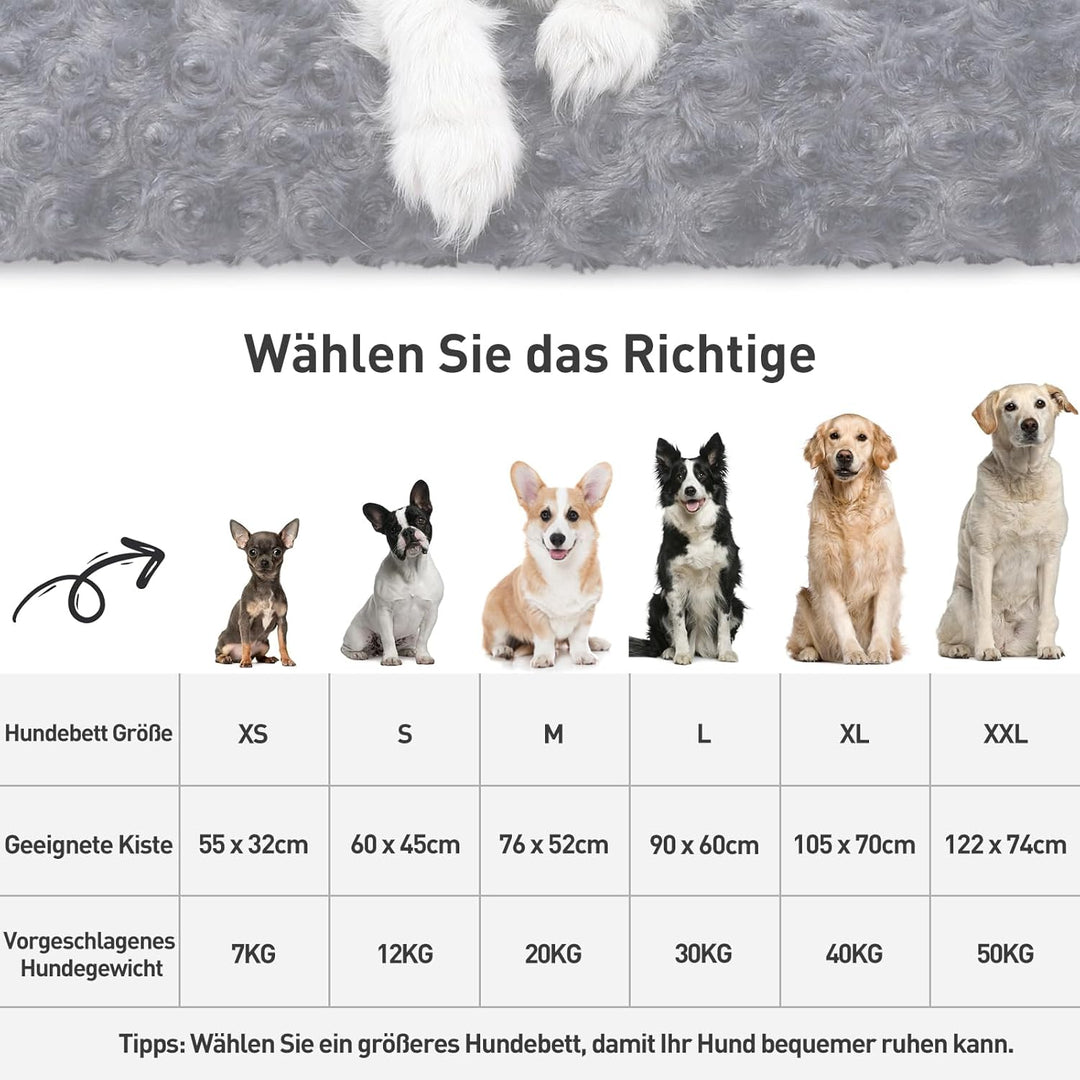 KSIIA Hundebett Grosse Hunde, Waschbar Hundekissen flauschig, Hundematte für grosse, mittelgrosse Hu