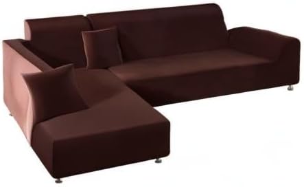 ShowyLive Sofa Überzug Couch Überzug 2er Set für Ecksofa L-Form Sofabezug 3 Sitzer+3 Sitzer, mit 2 S